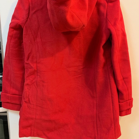 ZARA Basic Red Wool Duffle Hooded Coat_size XS - Picture 7 of 9